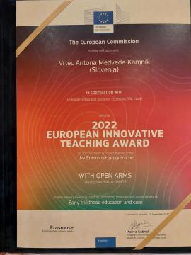 Vrtcu Antona Medveda Kamnik podeljena Evropska nagrada EITA za inovativno poučevanje (3)